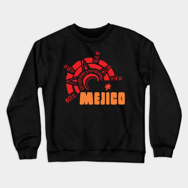 Ancient Aztec Partial Eclipse Mejico Crewneck Sweatshirt by pelagio